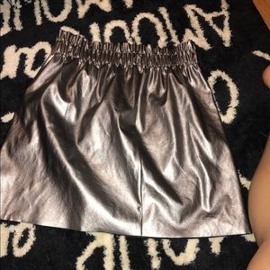 Forever 21 high waisted silver metallic skirt